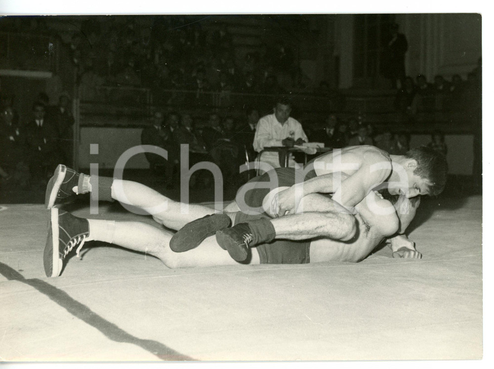 1959 NAPOLI LOTTA LIBERA - TURCHIA-FRANCIA Hüseyin AKBAS batte DEDES *Foto 18x13