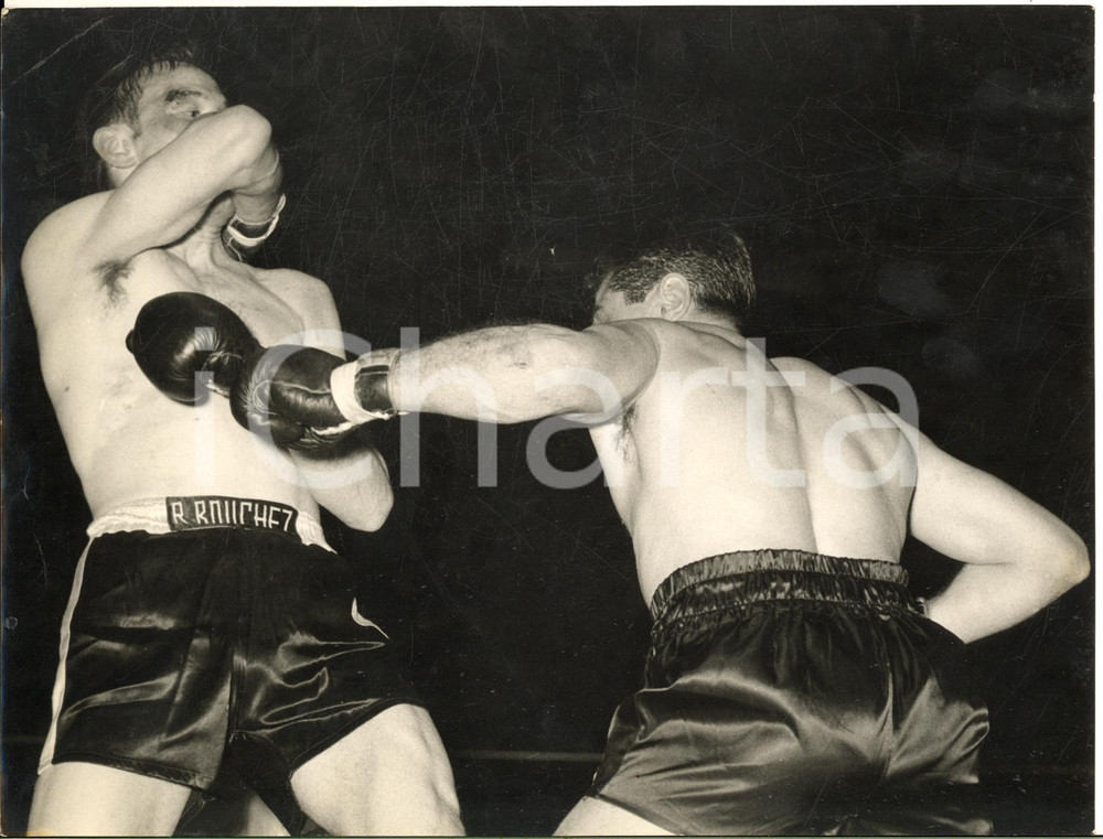 1960 MILANO BOXE Richard BOUCHEZ vs Giancarlo GARBELLI - Foto 24x18 cm