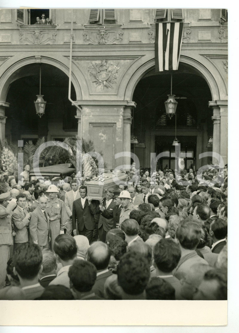 1956 TORINO Piazza San Carlo - Funerali Gianpiero COMBI dirigente JUVENTUS