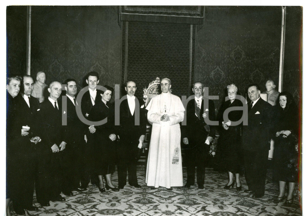 1955 CITTÀ DEL VATICANO Papa PIO XII riceve Antoine PINAY e Wladimir D'ORMESSON