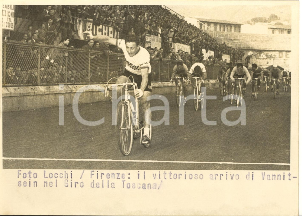 1958 CICLISMO FIRENZE Willy VANNITSEN vince il Giro di Toscana *Foto 18x13 cm