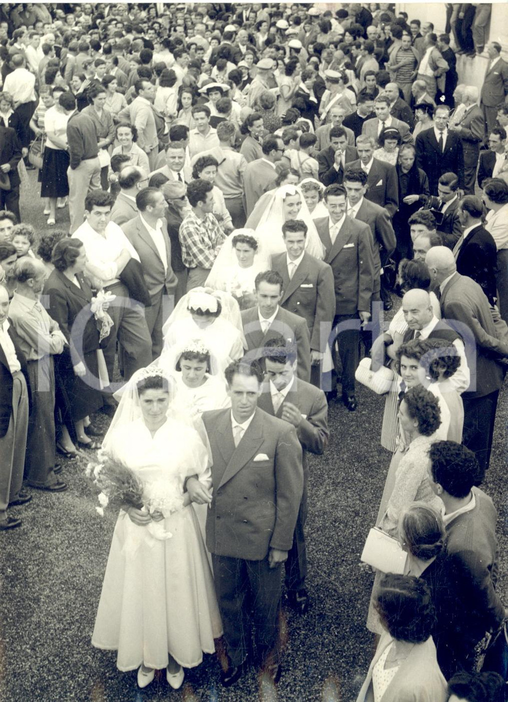 1955 ca MONTEMOGGIO (GE) Nozze di quattro fratelli e due sorelle *Foto 13x18 cm
