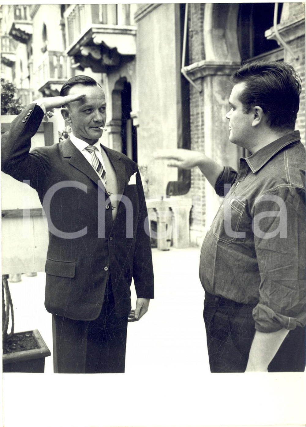 1959 VENEZIA Mostra del Cinema - Hannes MESSEMER e Piero ZUFFI *Foto 13x18