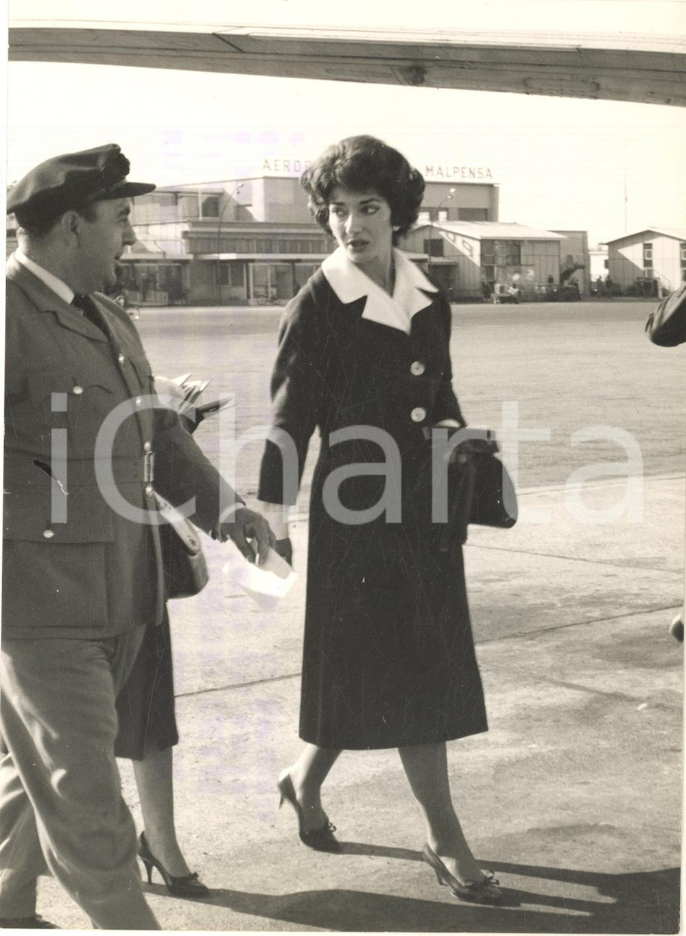 1959 MILANO MALPENSA Il soprano Maria CALLAS in partenza per Londra - Foto