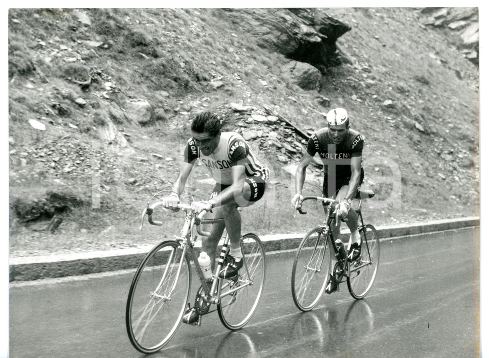 1965 SAAS-FEE (CH) GIRO D'ITALIA CICLISMO René BINGGELI e Antonio BAILETTI *Foto