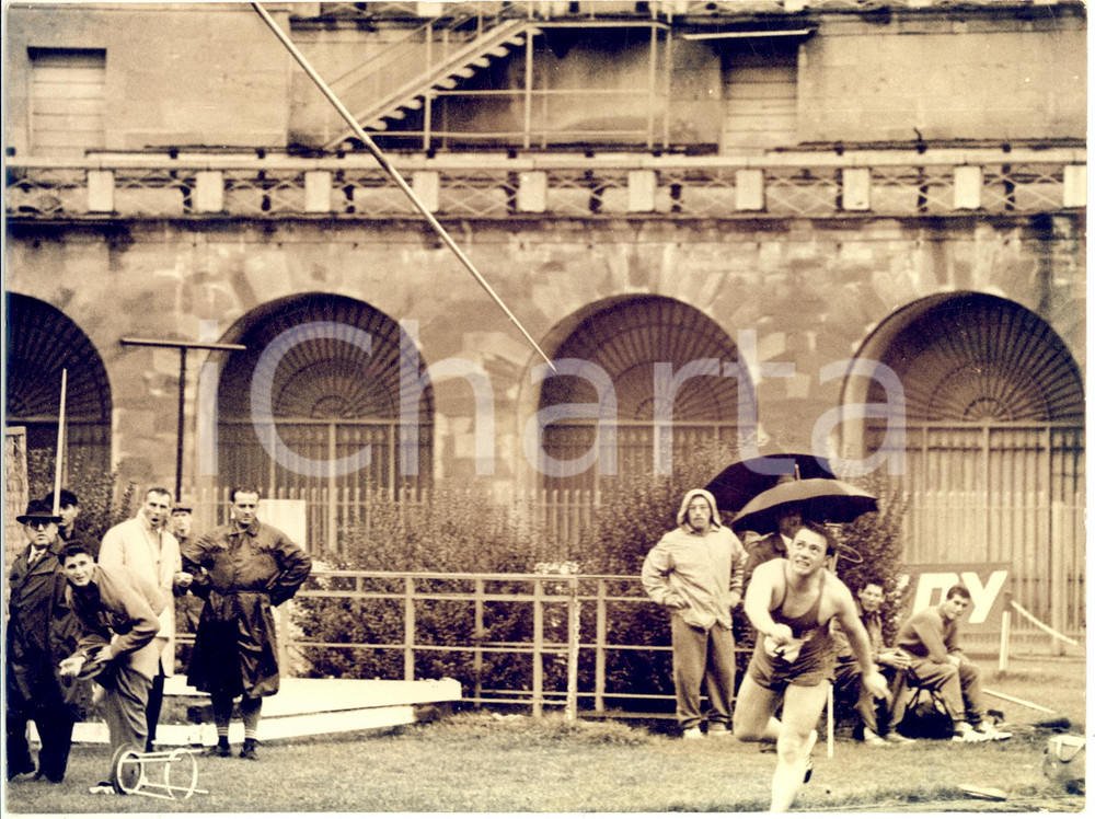 1960 ARENA DI MILANO Lancio del giavellotto - Alain SEVESTRE *Foto 24x18 cm