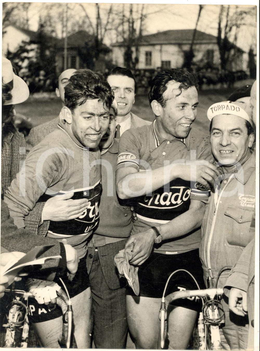1955 CICLISMO MILANO-TORINO Cleto MAULE e Aldo MOSER primo e secondo *Foto