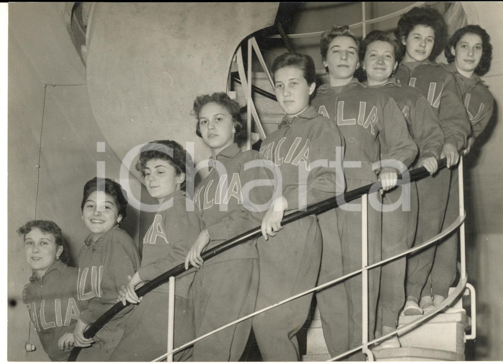 1953 FORLI' GINNASTICA Nazionale italiana prima di ITALIA-FRANCIA *Foto