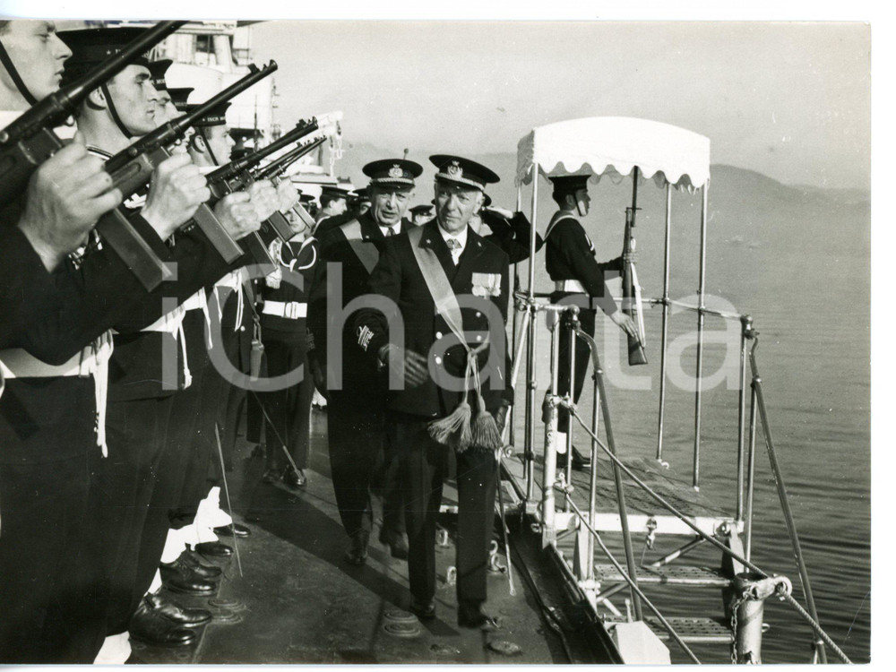 1958 LA SPEZIA - MARINA MILITARE Ammiragli Aldo ROSSI e Giuseppe MARINI *Foto