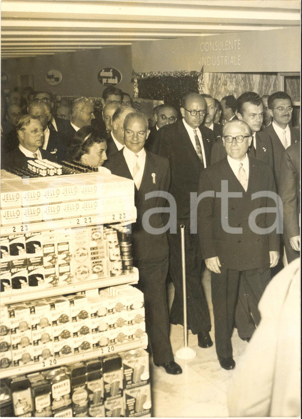 1956 ROMA EUR Giovanni GRONCHI inaugura il 3Â° Congresso dell'Alimentazione  Fotografia d'epoca con didascalia coeva al verso.   CONDIZIONI: G FORMATO: 13x18 cm     originale e autentica 1