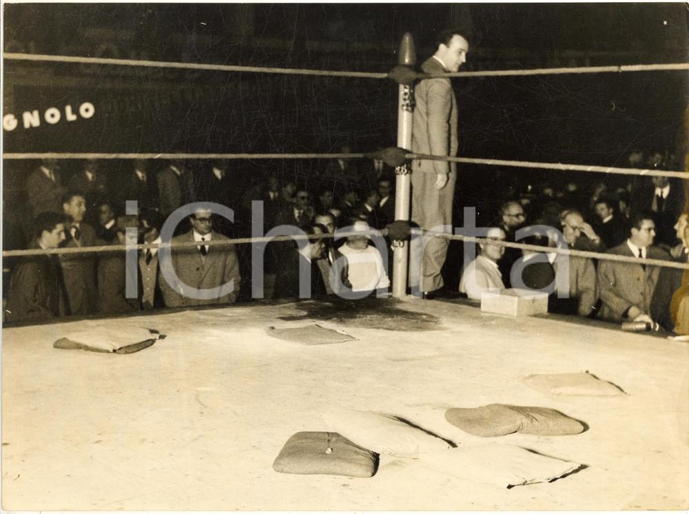 1958 MILANO BOXE Incontro Giancarlo GARBELLI - Italo SCORTICHINI sospeso *Foto