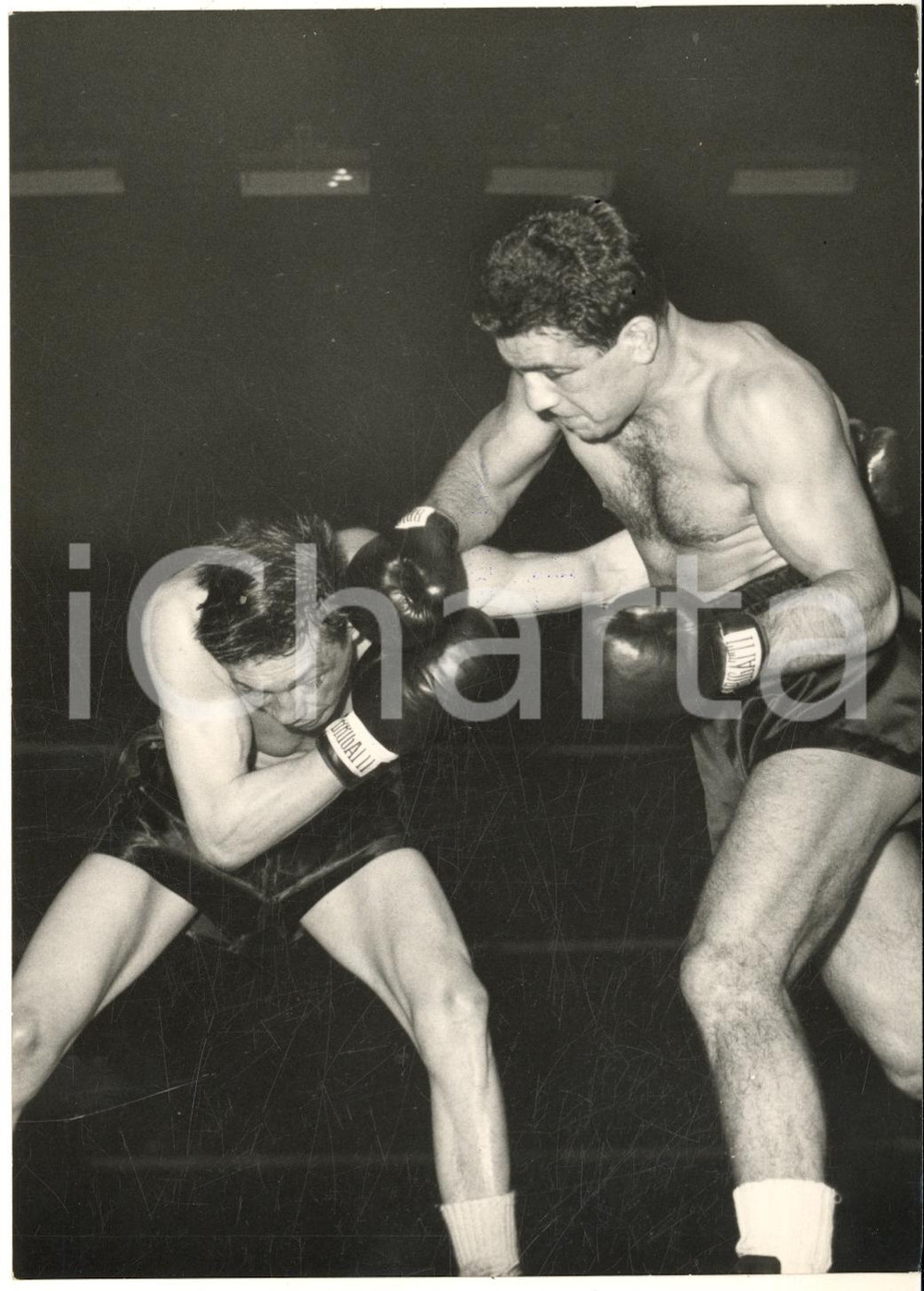 1955 MILANO BOXE Duilio LOI batte Ray FAMECHON ai punti- Foto 13x18 cm