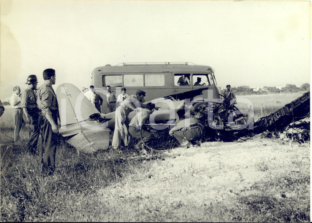 1957 PALERMO 9° Giro Aereo di Sicilia - L'aereo distrutto di Emilio DOTOLI *Foto
