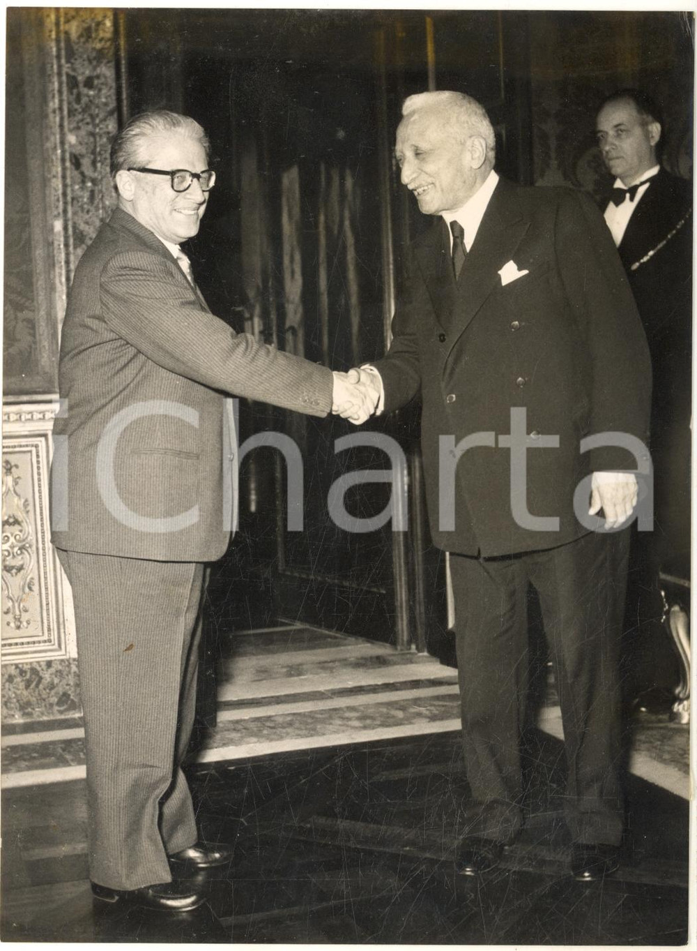 1956 ROMA Giovanni GRONCHI con Enrico DE NICOLA Presidente Corte Costituzionale