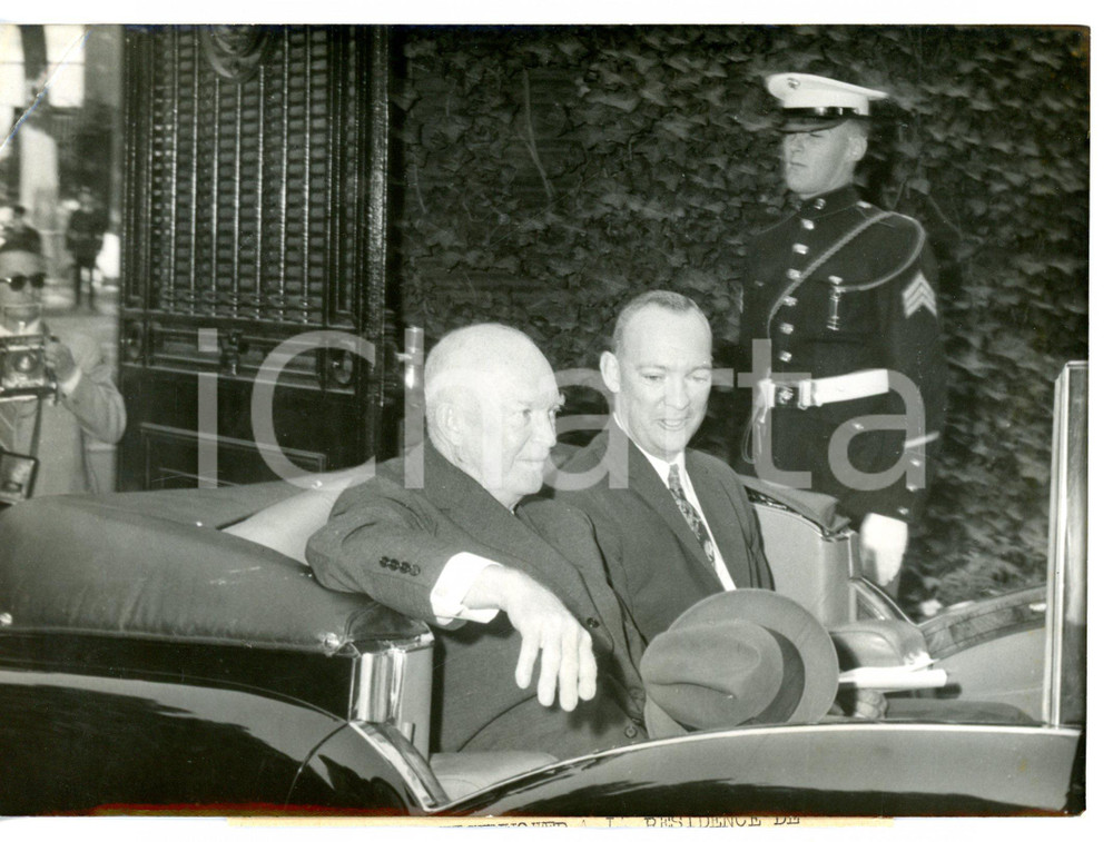 1959 PARIS Dwight EISENHOWER presidente USA con il figlio John EISENHOWER - Foto