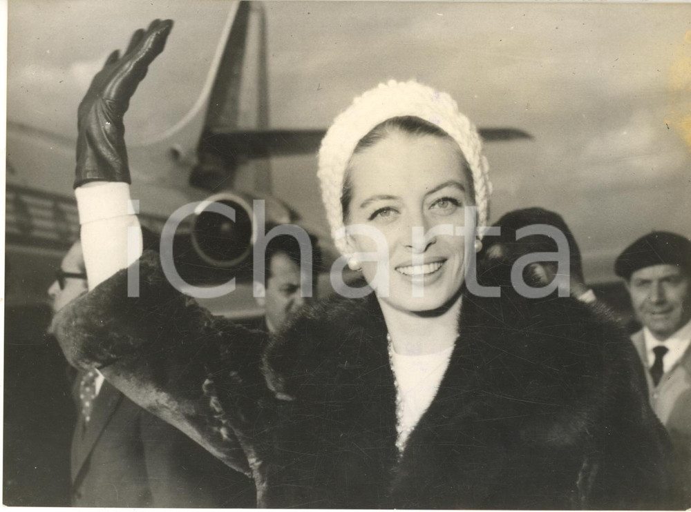 1962 ROMA Arrivo di CAPUCINE per il film "La pantera rosa" - Foto 18x13 cm