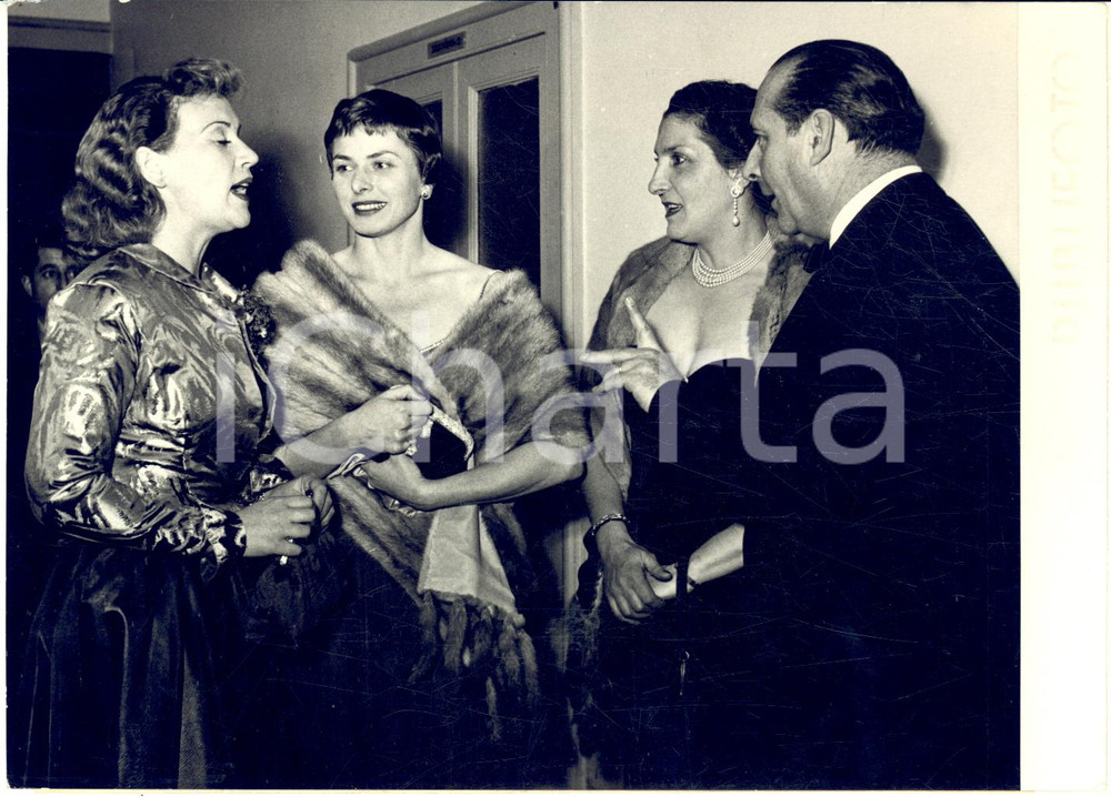 1954 NAPOLI Teatro San Carlo - Ingrid BERGMAN e Roberto ROSSELLINI alla prima
