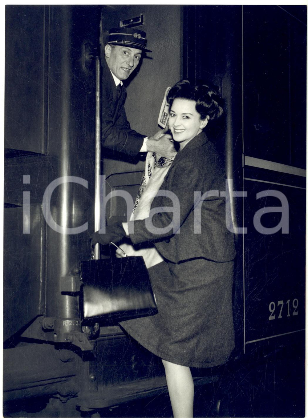 1962 MILANO Stazione Centrale - Eleonora ROSSI DRAGO in partenza per Roma *Foto