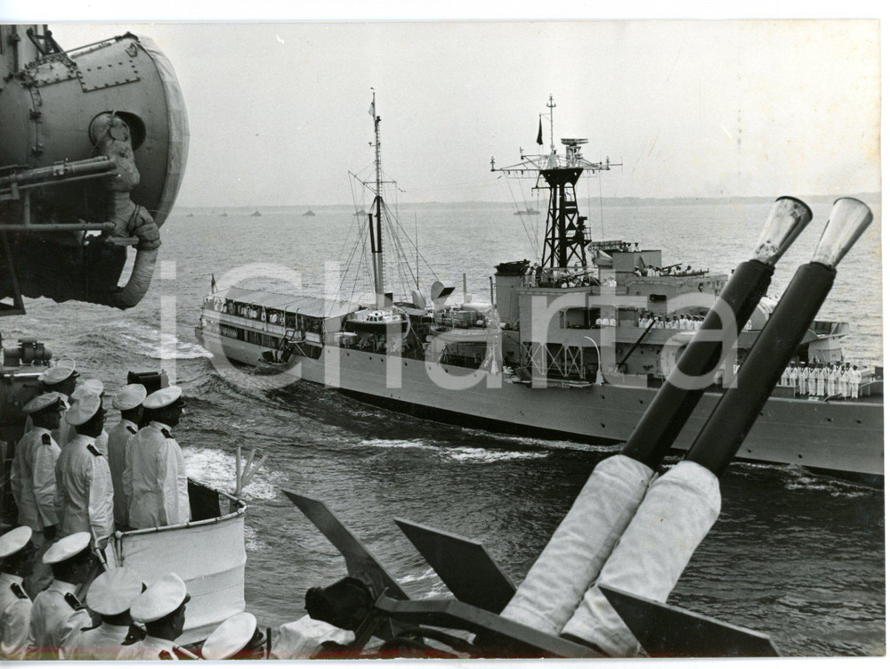 1958 MALTA Esercitazione MEDFLEX FORT - Sfilata unità navali *Foto 18x13 cm