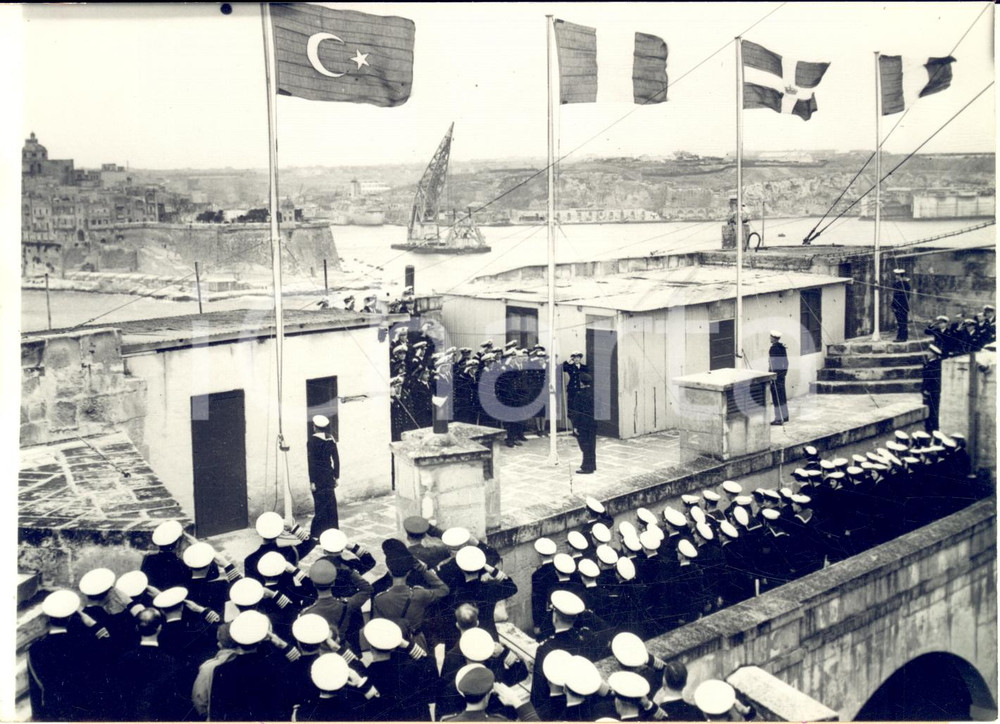 1953 MALTA Manovre navali alleate nel Meditterraneo - Cerimonia delle bandiere