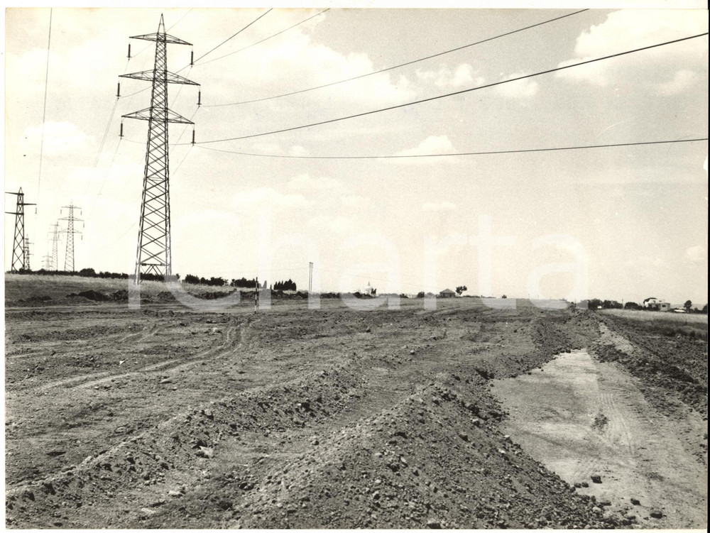 1960 AUTOSTRADA DEL SOLE - Cantiere nel tratto ROMA-FRASCATI - Foto 24x18 cm