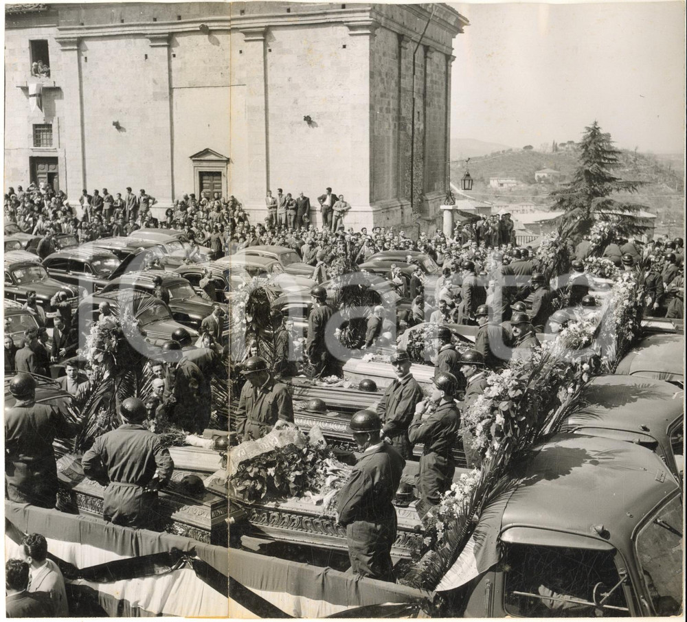 1955 SPOLETO Funerali minatori vittime del disastro di MORGNANO *Foto DOPPIA