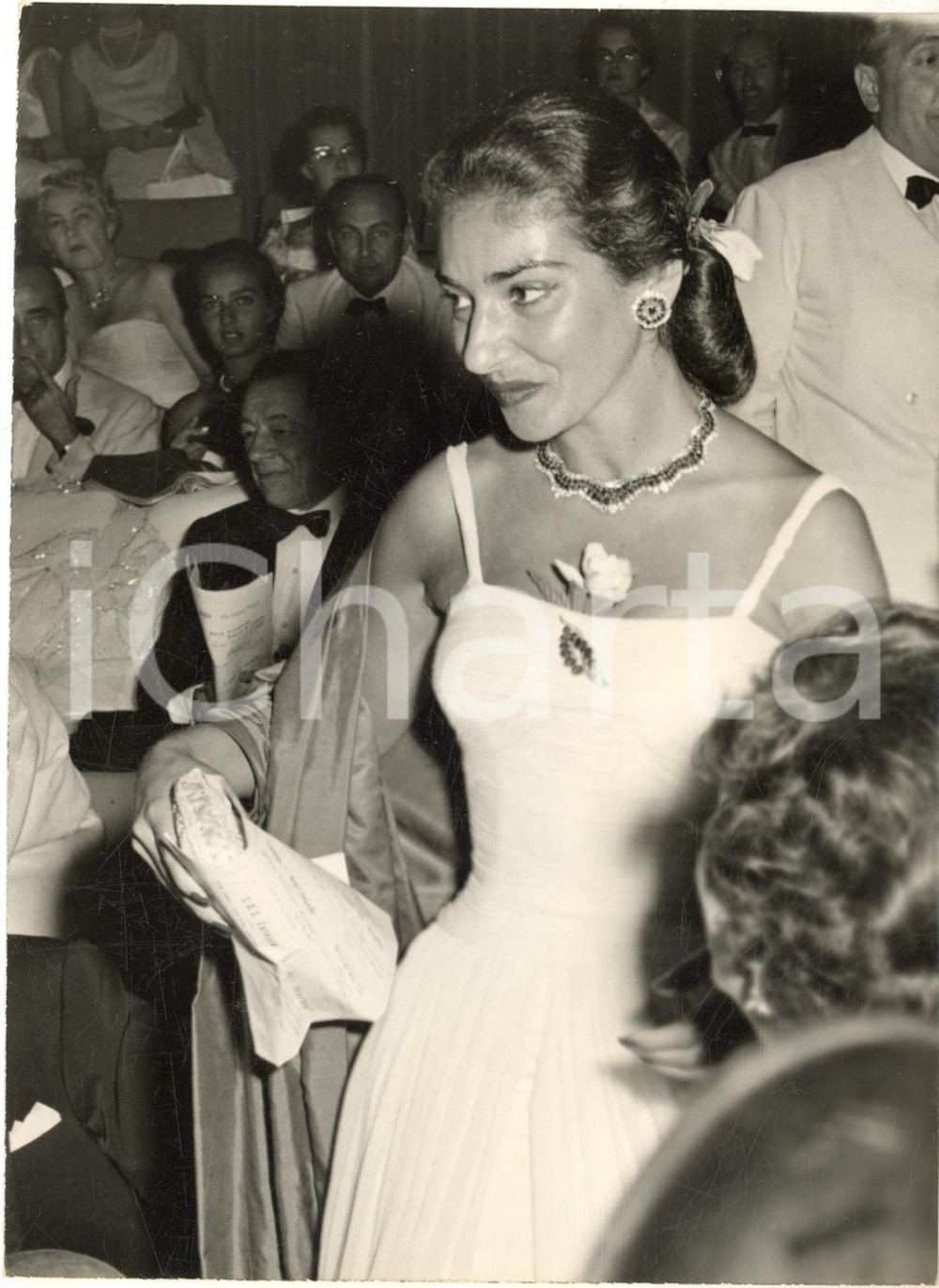 1956 VENEZIA Mostra del Cinema - Maria CALLAS assiste alla prima *Foto 13x18 cm