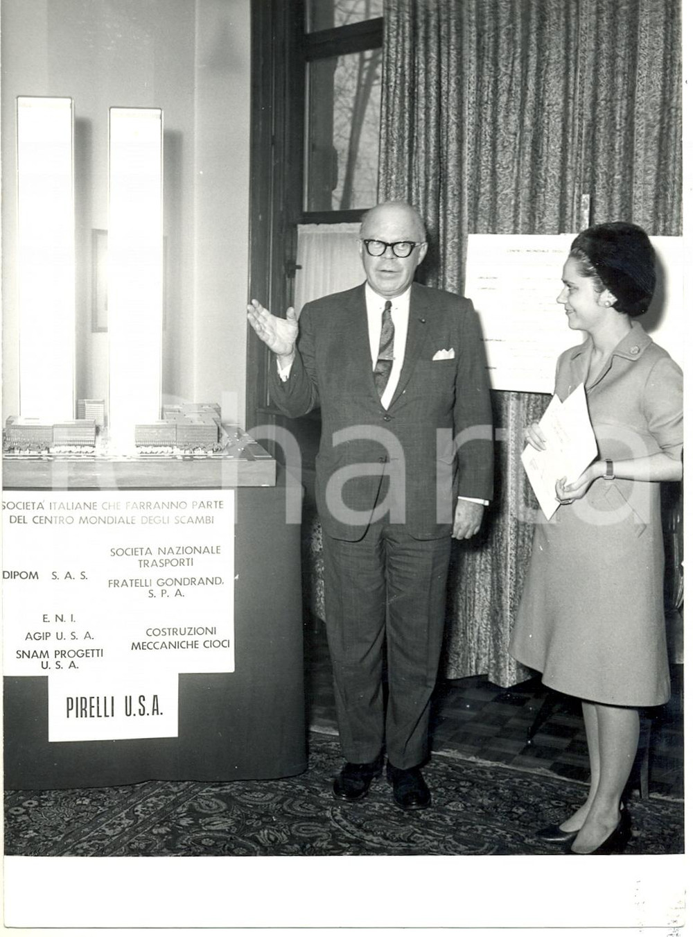 1955 ca MILANO - PIRELLI presenta Centro Mondiale degli Scambi *Foto 13x18 cm