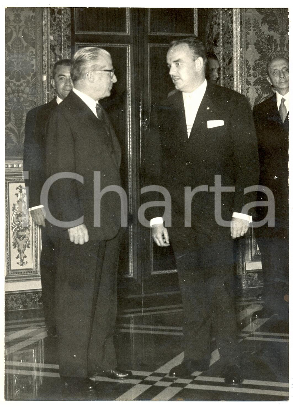1959 ROMA Visita ufficiale del Principe Ranieri di Monaco a Giovanni GRONCHI