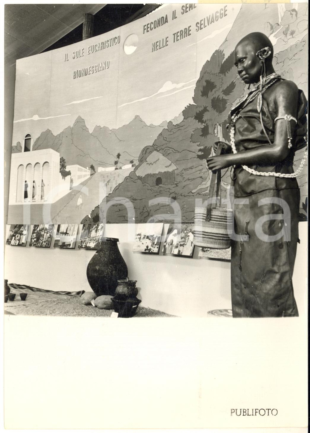1953 TORINO Palazzo Reale - Mostra Missionaria - Stand dell'AFRICA Foto 13x18 cm