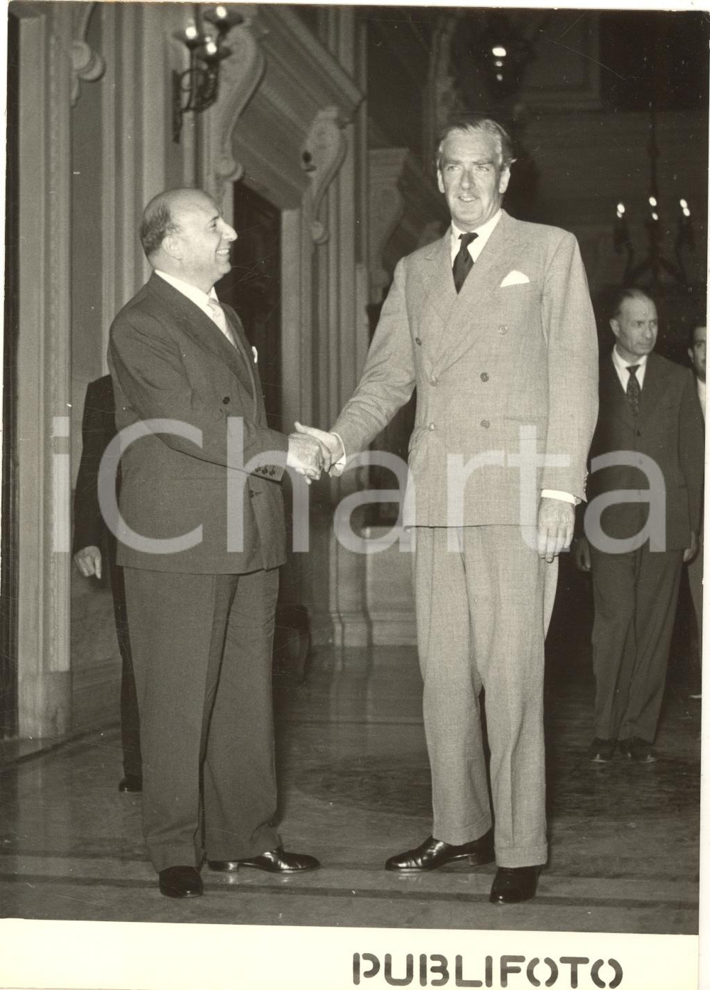 1954 ROMA Primo ministro Mario SCELBA incontra sir Anthony EDEN *Foto 13x18 cm