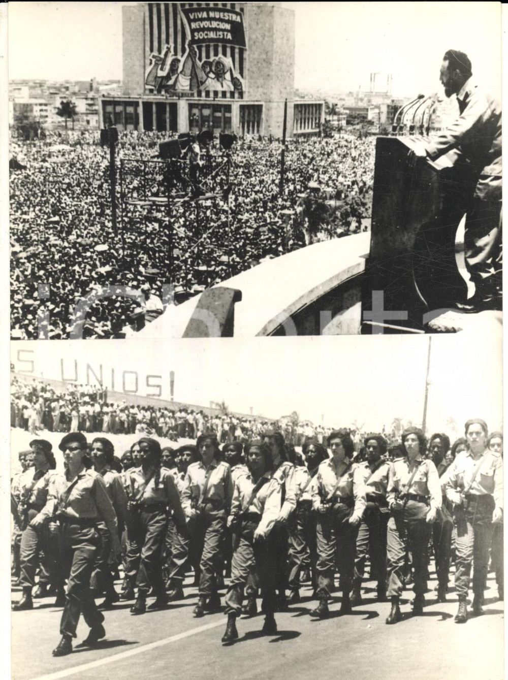 1962 L'AVANA (CUBA) Discorso di Fidel Castro alla folla - Parata militare *Foto