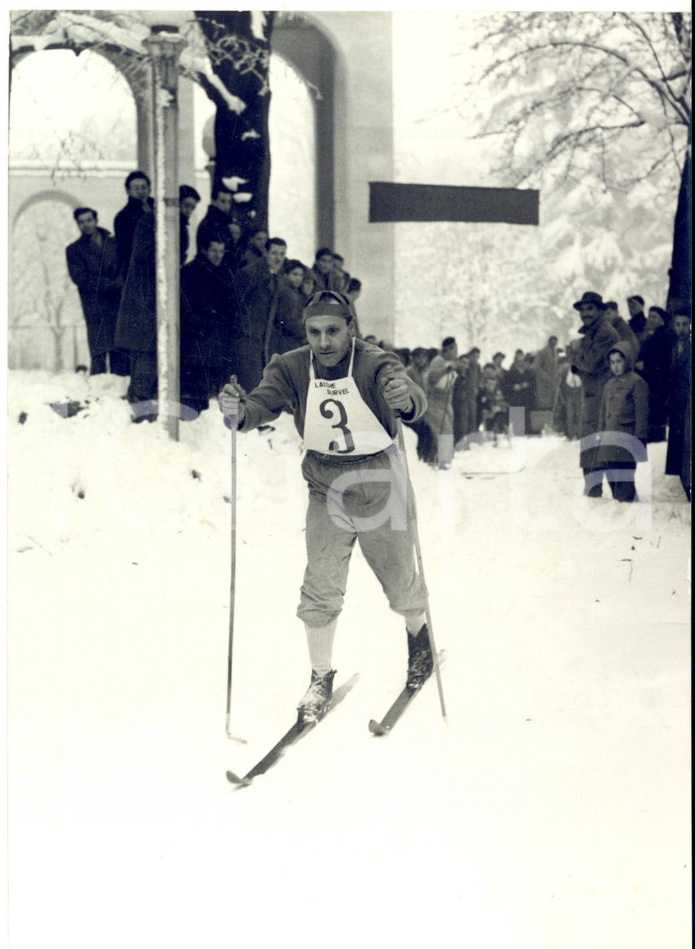 1954 MILANO Gara di SCI DI FONDO al parco - Passaggio Gaetano RAGNI - Foto
