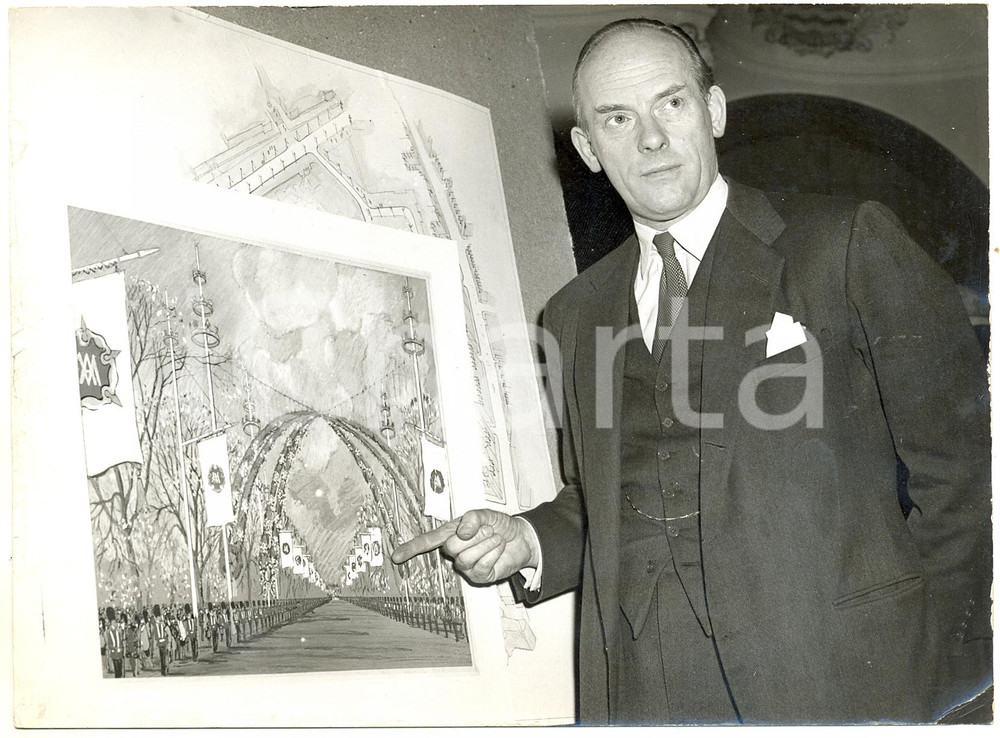 1960 LONDON Lord John HOPE shows decorations for Princess Margaret's wedding