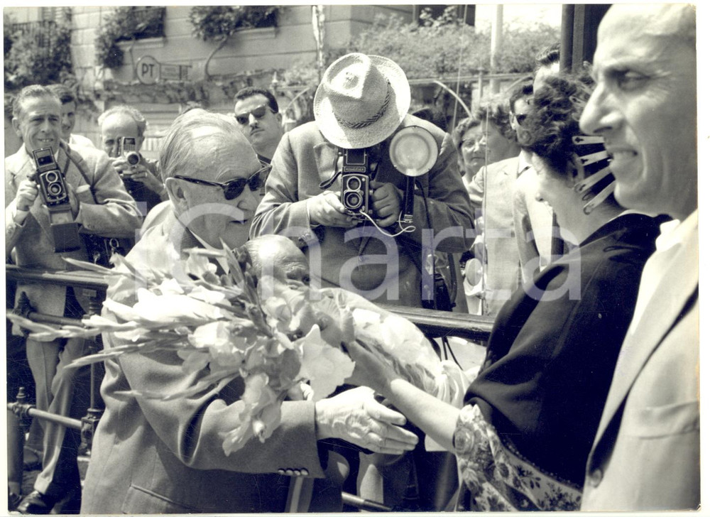 1961 GRIANTE DI CADENABBIA Arrivo di Konrad ADENAUER per le vacanze estive *Foto
