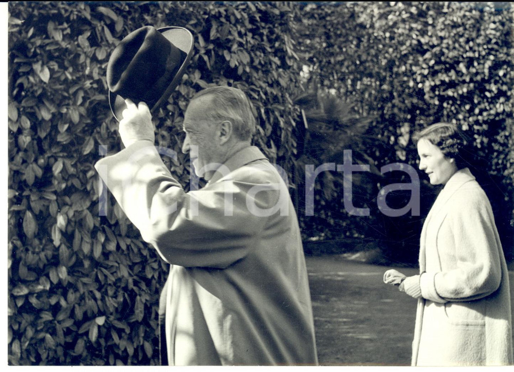 1957 GRIANTE DI CADENABBIA Konrad ADENAUER in vacanza con la figlia - Foto 18x13