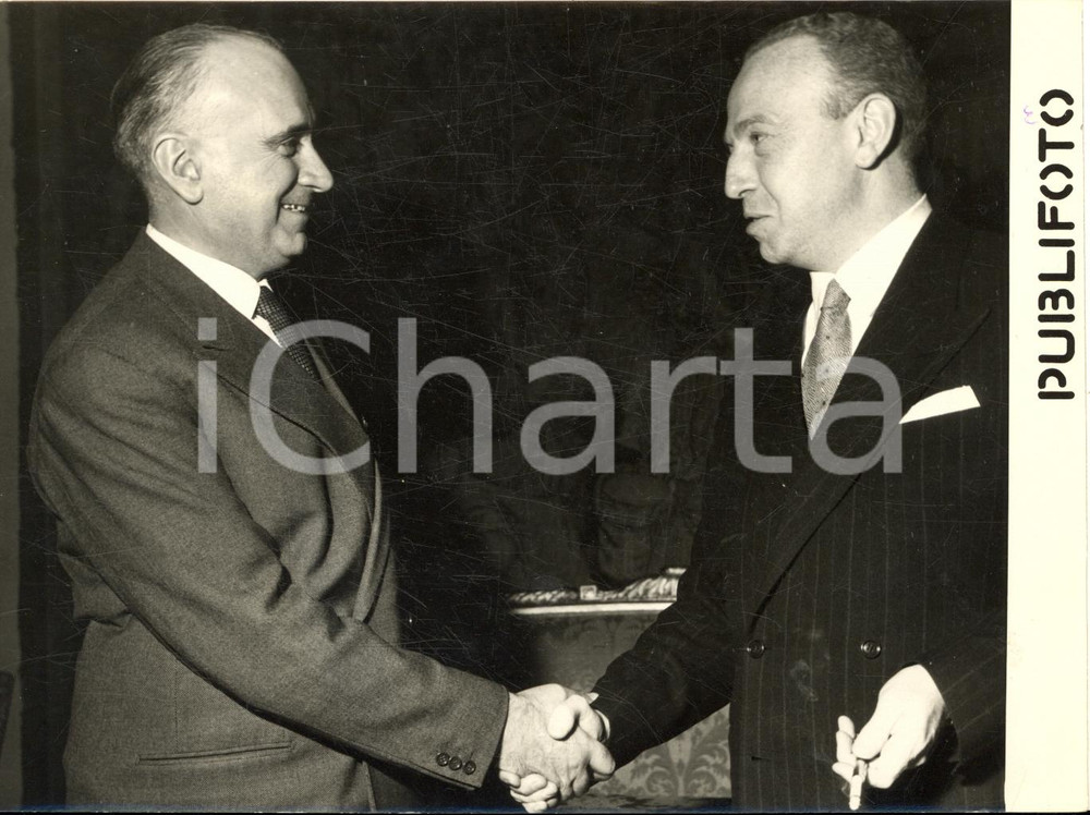 1954 ROMA Ferdinando CARBONE presidente della Corte dei Conti con Nicola PICELLA
