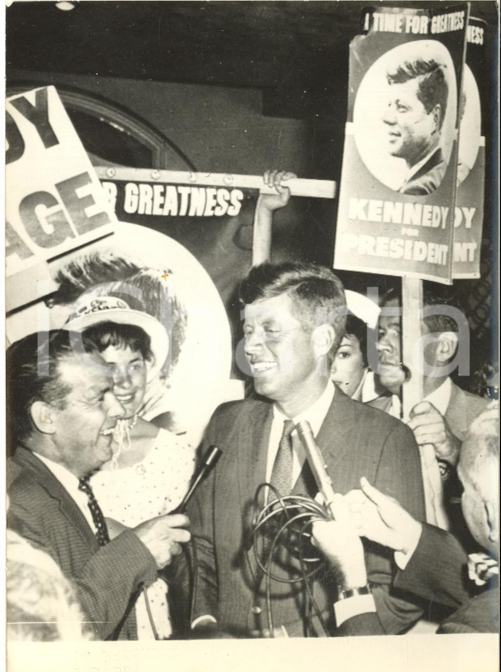 Fotografia d epoca originale 1960 LOS ANGELES John F. KENNEDY candidato democratico alle presidenziali USA 1