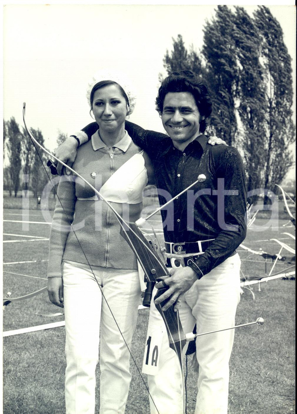 1972 MILANO TIRO CON L'ARCO Magda FONTANELLI Giancarlo FERRARI in gara *Foto