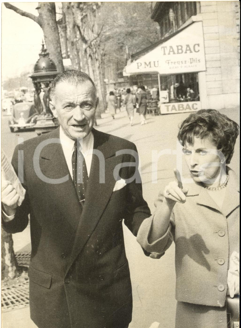 1959 PARIS Jean LACAZE arrive au Palais de Justice avec son avocat - Photo 13x18