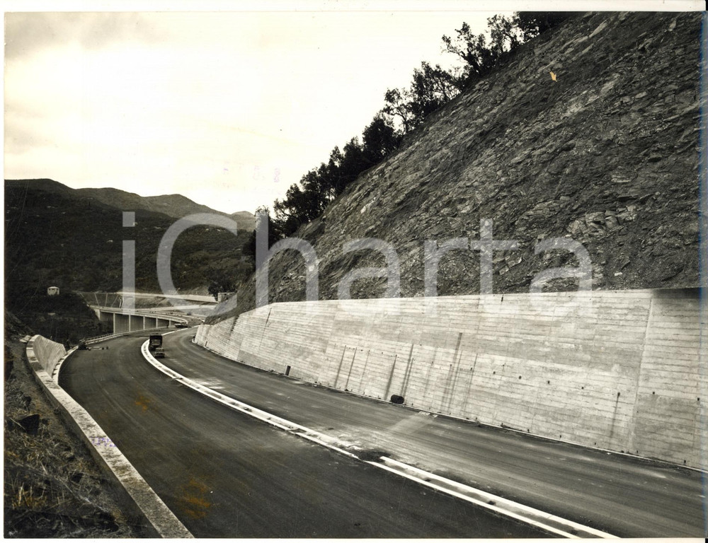 1965 AUTOSTRADA GENOVA-SESTRI LEVANTE RECCO Scarpata con protezione *DANNEGGIATA