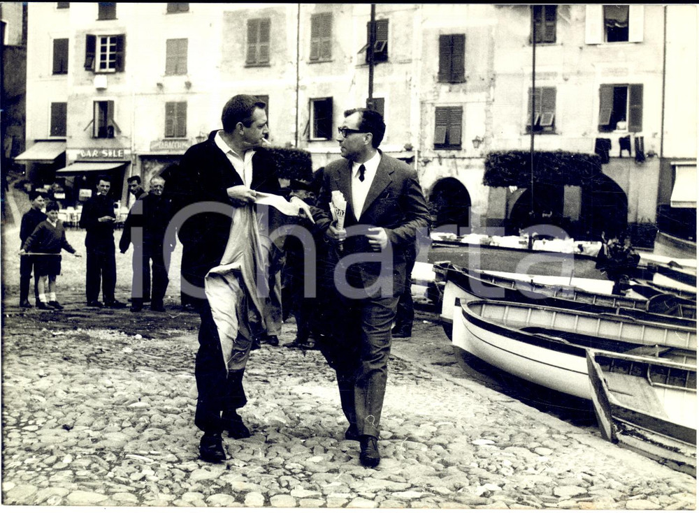 1962 PORTOFINO Attore Richard BURR in vacanza - Fotografia 18x13 cm