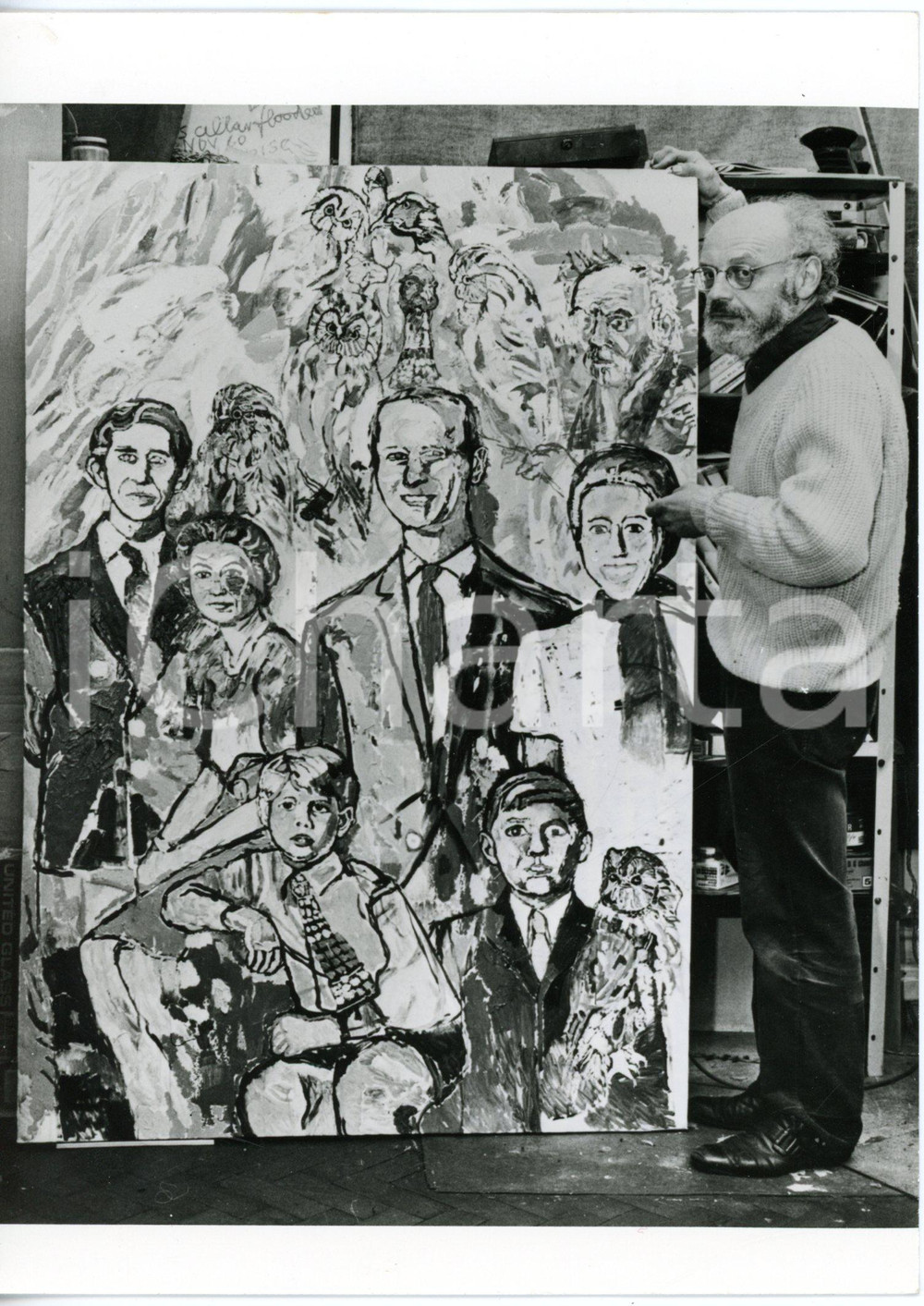 1973 s.l. ma INGHILTERRA - John BRATBY e la sua opera "Lord of the Owls" *Foto