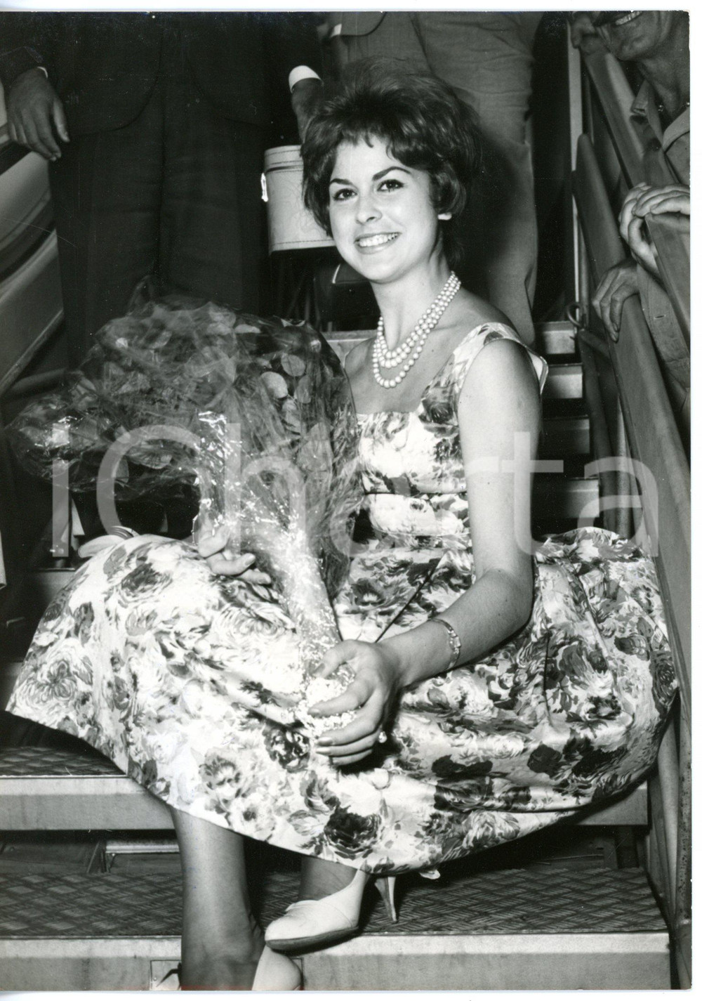 1960 ROMA Anna RANALLI vincitrice di Miss Europa al suo rientro in Italia *Foto