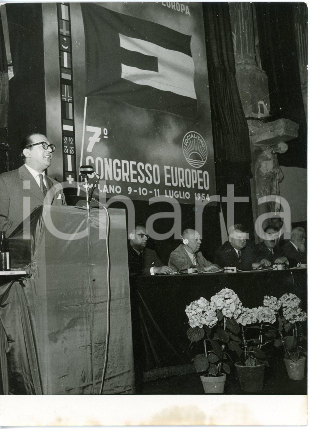 1954 MILANO 7° Congresso Socialista Europeo - Discorso di Mario ZAGARI *Foto