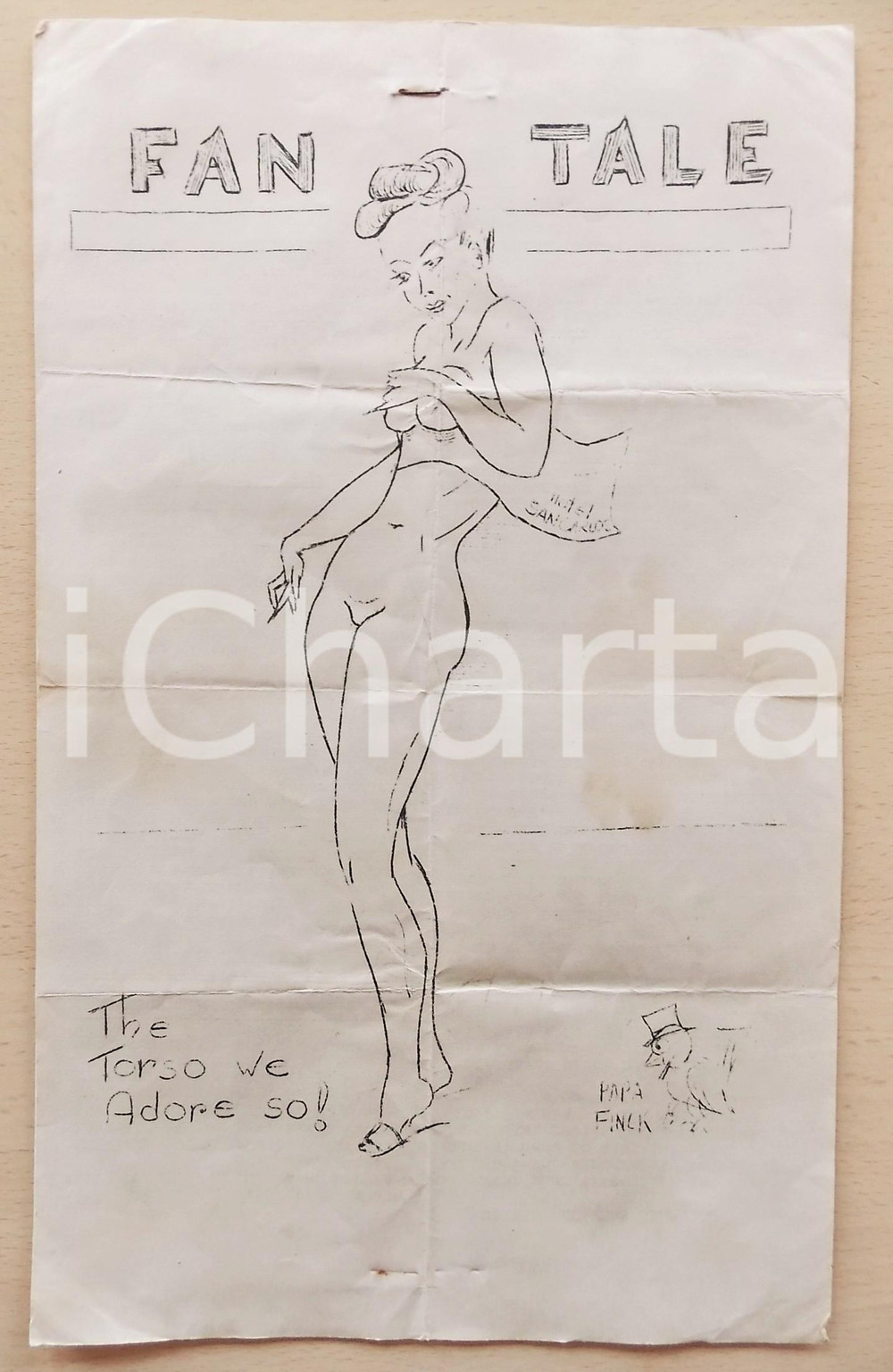 Giornale, rivista storica 1945 WWII US ARMY  FAN TALE  Bulletin Risque Cover The torso we adore so n°9 1
