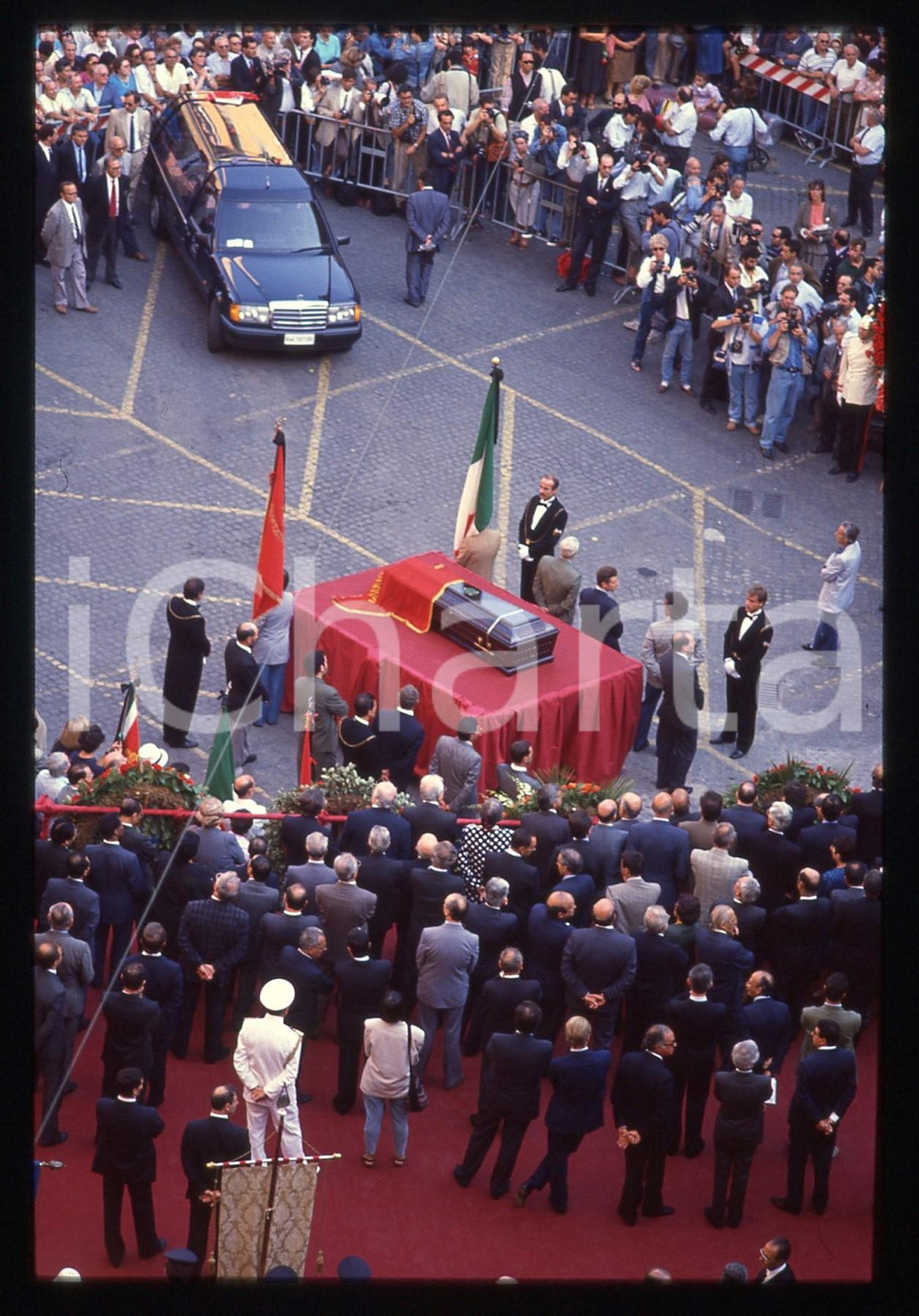 35mm vintage slide* 1990 ROMA Gian Carlo PAJETTA - Funerale del politico PCI *20