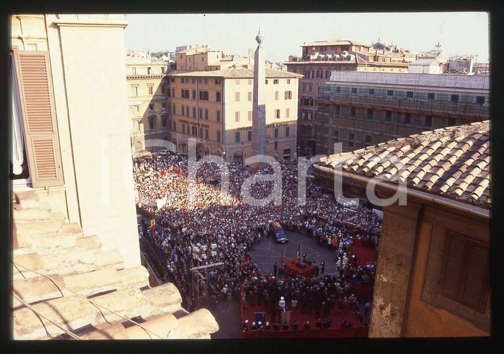 35mm vintage slide* 1990 ROMA Gian Carlo PAJETTA - Funerale del politico PCI *14