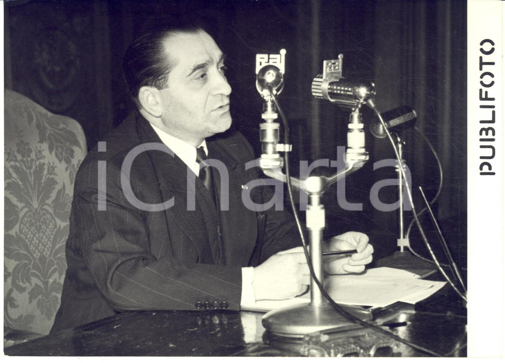 1955 ROMA Palazzo Farnese - Pierre MENDÈS FRANCE in conferenza stampa - Foto