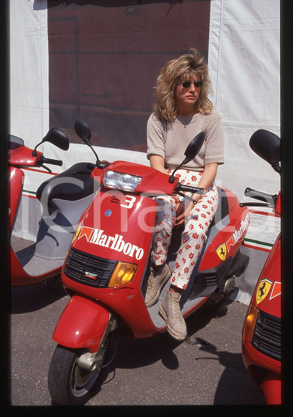 35mm vintage slide* 1994 GP SAN MARINO - Barbara LARINI su PIAGGIO ZIP FERRARI 3